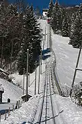Standseilbahn nach Sonloup im Winter