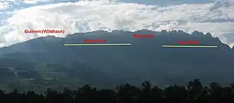 Gätterifirst linke Bildmitte, nach rechts Mutschen, Chrüzberg, Saxer Lücke.