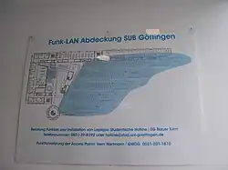 Karte mit WLAN-Abdeckung in der Niedersächsischen Staats- und Universitätsbibliothek Göttingen, 2005