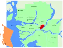 Lage in der Region Metro Vancouver