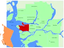 Lage in der Region Metro Vancouver