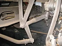 Schubstange unter dem Wagenboden