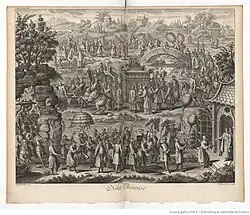 Description de la Chine et de la Tartarie chinoise Band 2 Seite 120, 1735, Die Chinesische Hochzeit (A. Humblot inv., J. Haussard Sculp.)