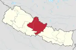 Lage der Provinz Gandaki innerhalb Nepals