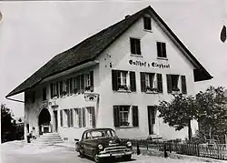 Bild des Gasthofes z. Elephant an der Hauptstrasse von Villmergen nach Sarmenstorf am Dorfeingang Hilfikon gelegen.