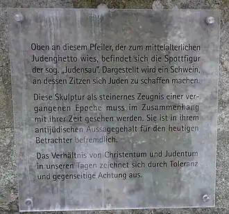 Hinweisschild zur Judensau (vor 2023)