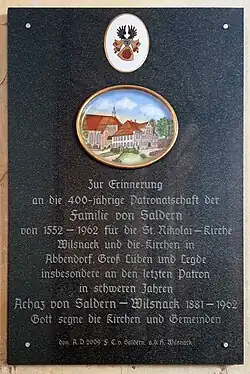 Gedenktafel für Achaz von Saldern