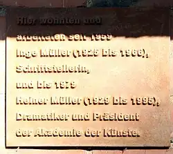 Gedenktafel am Haus, in Berlin-Pankow