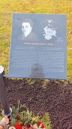 Gedenktafel für Walter Krämer in der Walter-Krämer-Straße im Goslarer Stadtteil Fliegehorst