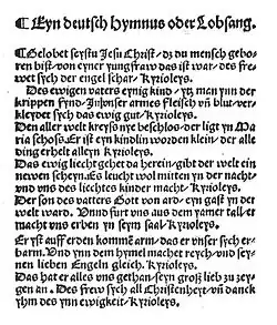 Martin Luther – Gelobet seystu Jesu Christ im Erfurter Enchiridion