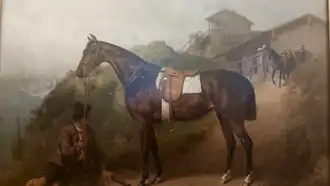 Pferd von König Ludwig II vor den Pürschlinghäusern