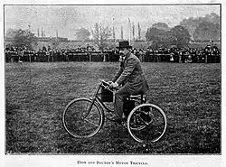 G. Bouton on Tricycle 0.75 HP at 1895 Tunbridge Wells Exhibition