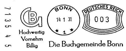 Typischer Aufbau eines Freistempelabdrucks (Komusina)