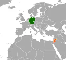 Lage von Deutschland und Jordanien