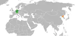 Lage von Deutschland und Nordkorea