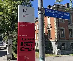 Strassenschild Gertrud-Woker-Strasse in Bern