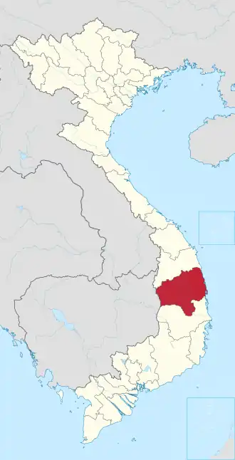 Karte von Vietnam mit der Provinz Tỉnh Gia Lai hervorgehoben