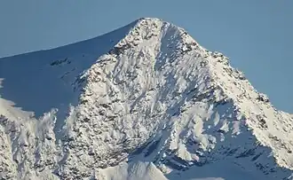 Gipfelaufbau Hocheiser mit Gipfelkreuz