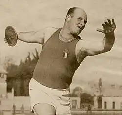 Giuseppe Tosi – zum dritten Mal hintereinander auf Rang zwei hinter Adolfo Consolini bei großen internationalen Meisterschaften