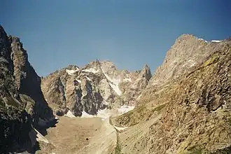 Glacier Noir, Pic Coolidge und Barre des Écrins auf dem Weg von Ailefroide zum Glacier Blanc.