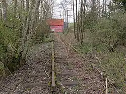 Reste des Gleisanschlusses der Firma C+P bei Wiesenbach (2021)