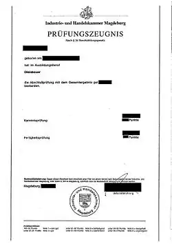 Gleisbauer Prüfungszeugnis