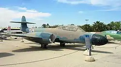 Eine Gloster Meteor NF.13 der 119. Staffel „Bat“ für Nachteinsätze aus den 1950er Jahren im IAF-Museum beim Militärflugplatz Chazerim