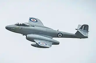 Gloster Meteor F 8 im Flug 2014