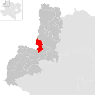 Lage der Gemeinde Gmünd (Niederösterreich) im Bezirk Gmünd (anklickbare Karte)