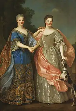 Pierre Gobert (Werkstatt ?): Françoise Marie (1677-1749) und Louise Françoise de Bourbon (1673-1743) (Töchter der Madame de Montespan und Ludwigs XIV.), ca. 1715-1720