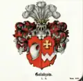 Wappen des Adelsgeschlechts Golubzow im Baltischen Wappenbuch, 1882