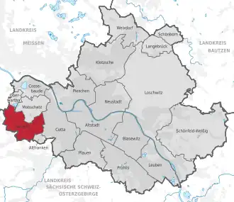 Lage der Ortschaft Gompitz in Dresden