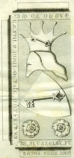 Grabmal Gottfrieds in Kloster Schlüsselau (Kupferstich 1821)