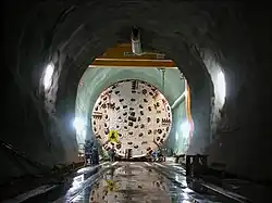 Der Gotthard-Basistunnel im Bau