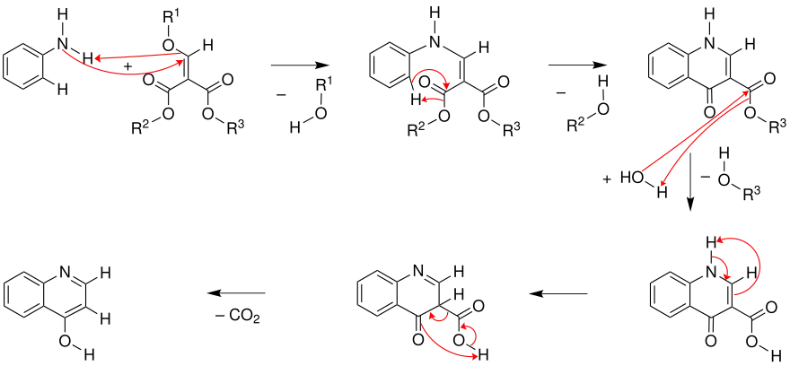 Mechanismus der Gould-Jacobs-Reaktion