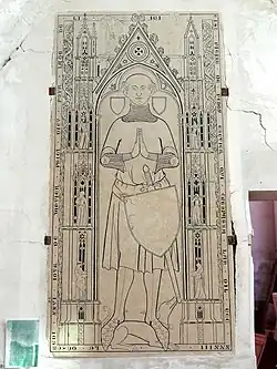 Gotische Grabplatte für Pierre de Pedou (1333)