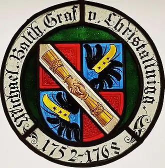 Wappenfenster, vormals im Pfarrhaus der Berchtesgadener Stiftskirche