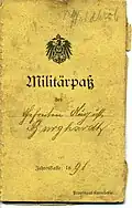 Militärpass eines Gefreiten (Titelseite) 1891