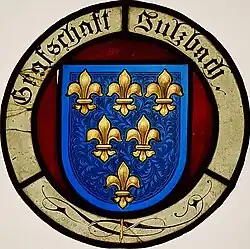 Als ehemaliges Wappenfenster im Pfarrhaus der Berchtesgadener Stiftskirche der Grafschaft Sulzbach zugeordnet