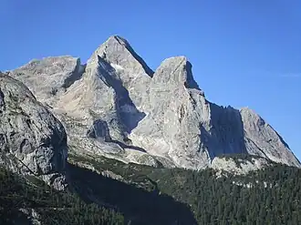 Piccolo Vernel, Gran Vernel und Roda de Mulon vom Padonkamm (Nordosten)