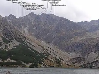 Gipfel vom Wanderweg auf die Granaty