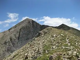 Grande Autane, vom Berggrat nach Überquerung des Col de Combeau in östlicher Richtung gesehen.