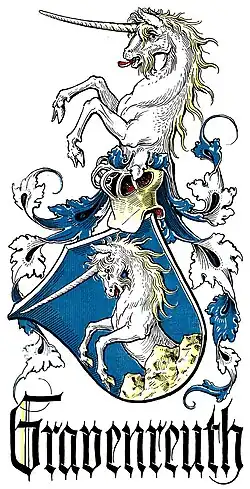 Das Gravenreuthsche Wappen (aus dem Münchener Kalender 1928 von Otto Hupp)