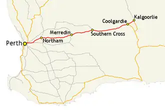 Übersichtskarte Great Eastern Highway