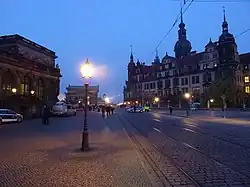 Abgesperrter Tatort am Abend des Tattages