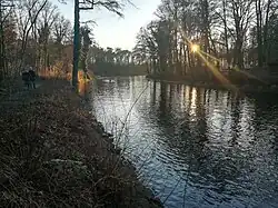 Griebnitzkanal im Winter, Uferweg Richtung Südwesten