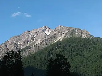 Aus dem Stillachtal mit Schartenkopf (rechts, 1977 m)