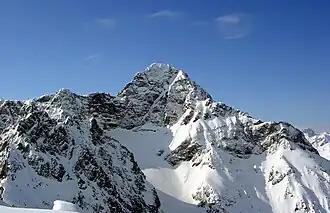 Der Widderstein aus dem Kleinwalsertal im Winter