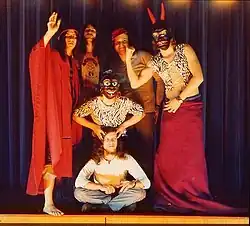 Von links stehend: Lupo, Eroc, Wildschwein, McPorneaux, sitzend: Mist, darüber Toni Moff Mollo