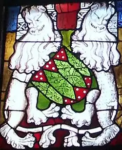 Glasscheibe mit Wappen II derer von Grönhagen (1412) in der Heilig-Geist-Kapelle zu Uelzen